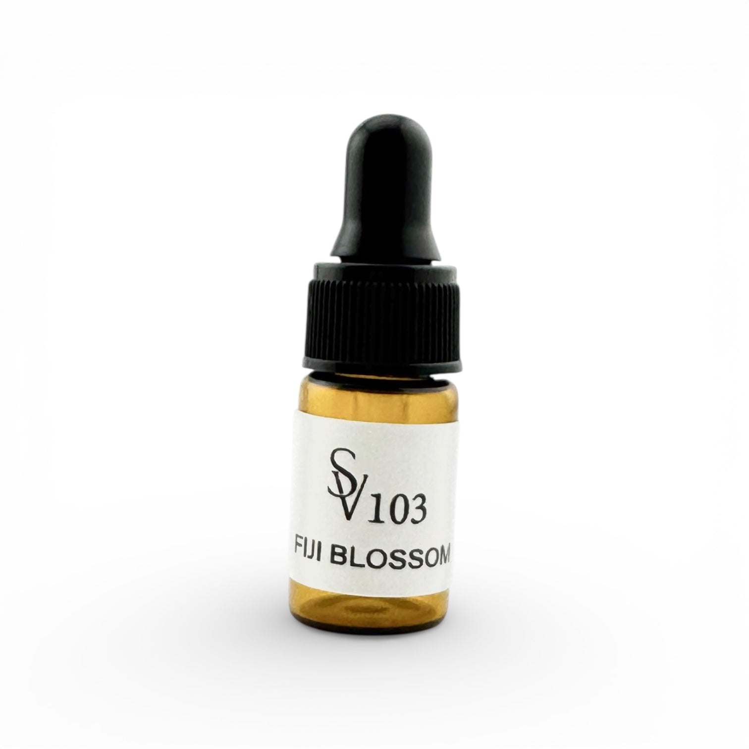 Bottle with dropper used to make custom perfumes and colognes on a white background